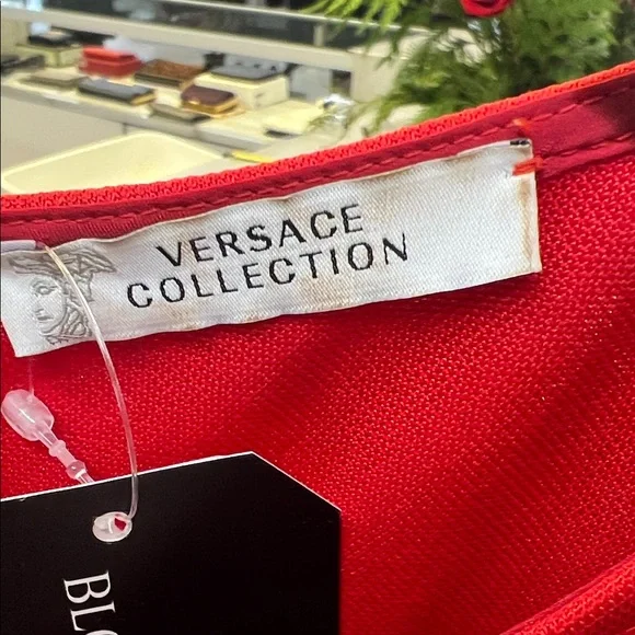 Versace Collection Red Ruched Mini Dress - Picture 4 of 9